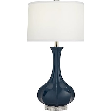 Blue Ceramic Table Lamp 27"H