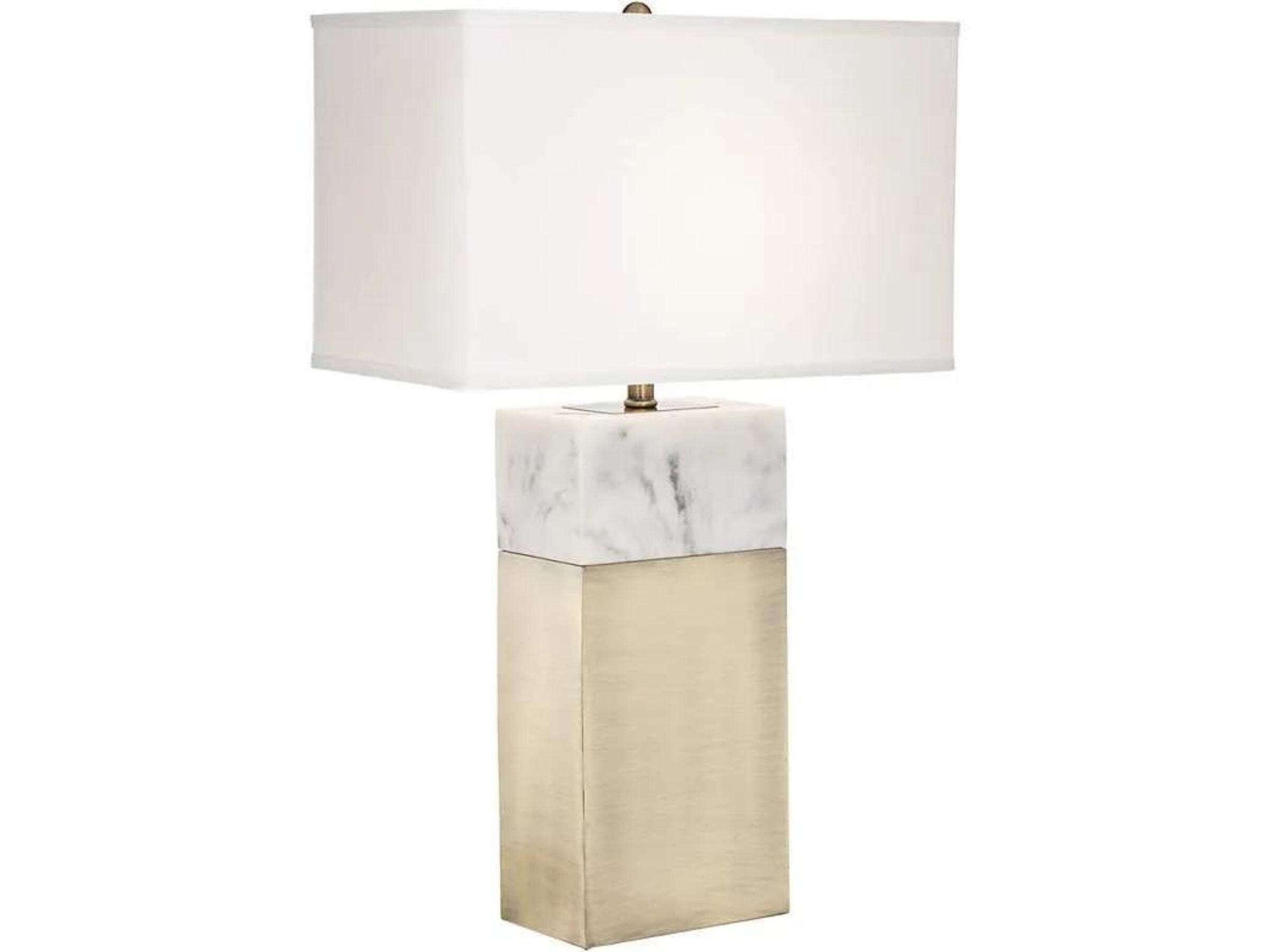 Antique Brass and Faux Marble Table Lamp 30"H | Steinhafels