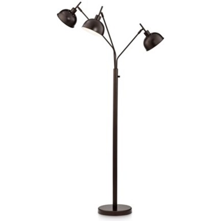 Bronze Metal Industrial 3-Lite Arc Lamp 70"H