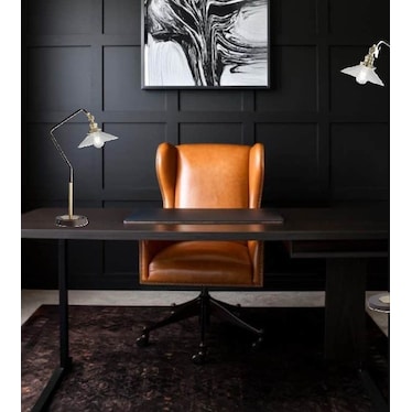 Bronze Metal with Glass Shade USB Desk Lamp 29"H