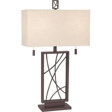 Bronze Rectangular Metal Crisscross Table Lamp 31"H