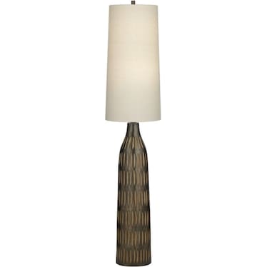 Espresso Carved Floor Lamp 66.5"H