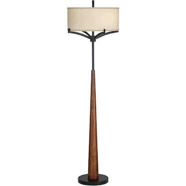Black Walnut Floor Lamp 65.5"H