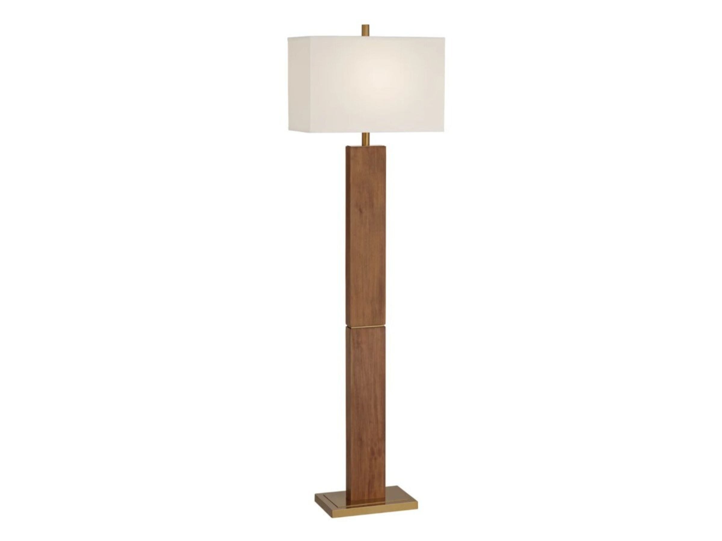 brass column floor lamp