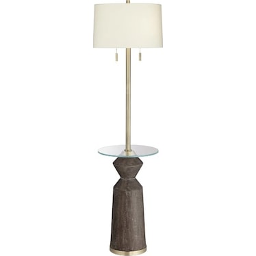 Brown Tray Floor Lamp 66"H