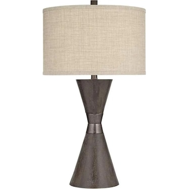 Double Brown Cone with Metal Band Table Lamp 29.5"H
