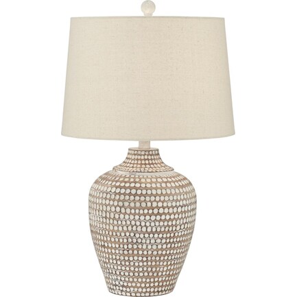 Faux Wood Hammered Look Table Lamp 25.5"H