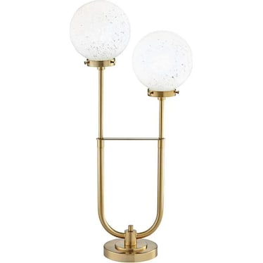 Gold 2-Lite Globe Table Lamp With LED Bulbs 30"H