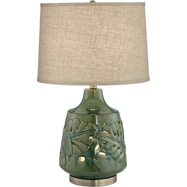 Green Leaves Nightlight Ceramic Table Lamp 26"H