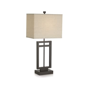 Bronze Metal Rectangular Table Lamp 31"H