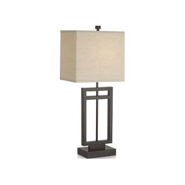 Bronze Metal Rectangular Table Lamp 31"H