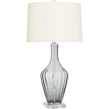 Smoky Grey Glass Table Lamp 30"H