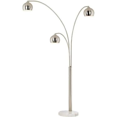 Crosstown 3-Lite Silver Arc Lamp 83"H