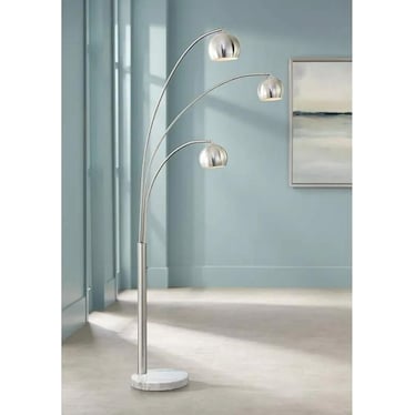 Crosstown 3-Lite Silver Arc Lamp 83"H