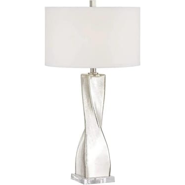 Silver Twist Mercury Glass Table Lamp 32"H