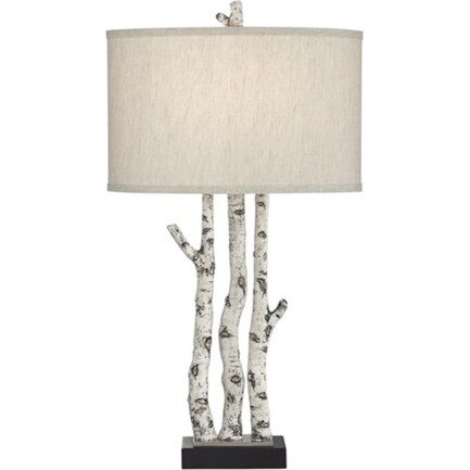 White Branches Table Lamp 30"H