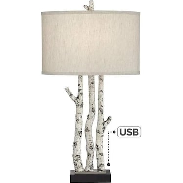 White Branches Table Lamp 30"H