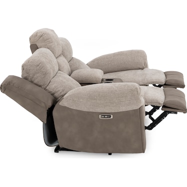 Howard Power Headrest Reclining Console Loveseat