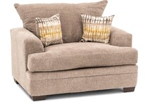 peak brown chair and a half   