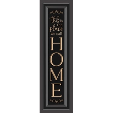 Black and Cream Wood Carved We Call Home Art 12"W x 40"H