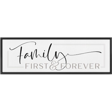 Black and White Family First Canvas 30"W x 10"H