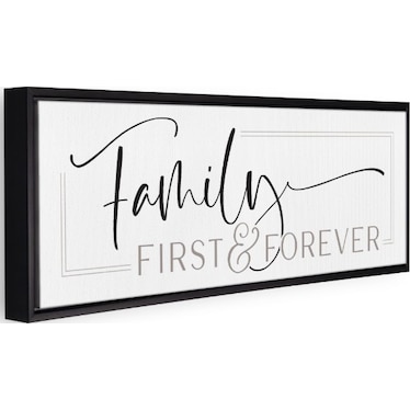 Black and White Family First Canvas 30"W x 10"H
