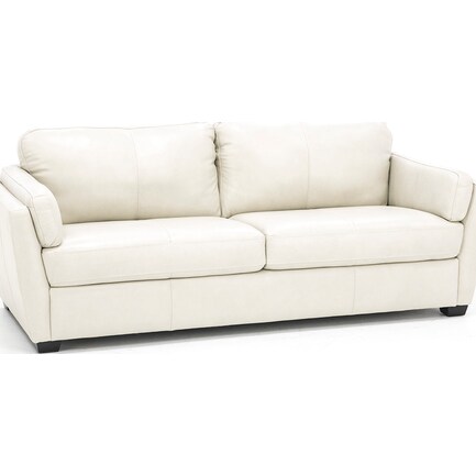 Reese Leather Sofa in Pearl