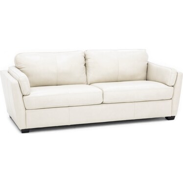 Reese Leather Sofa in Pearl