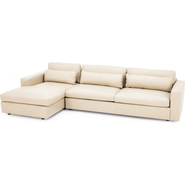 Custom Style Solutions 2-Pc. Leather Max Track Arm Chaise Sofa In Classic Buff In Left-Facing
