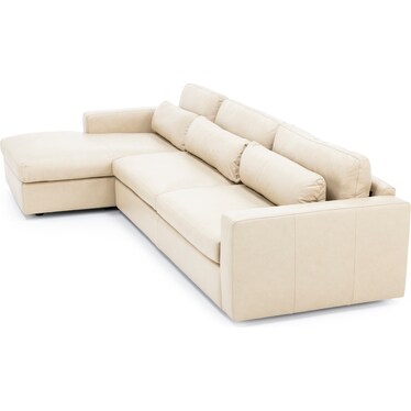 Custom Style Solutions 2-Pc. Leather Max Track Arm Chaise Sofa In Classic Buff In Left-Facing