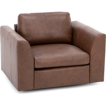Custom Style Solutions Leather Angle Arm Swivel Chair