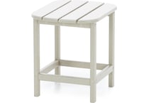 poly beige end table   