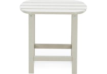 poly beige end table   