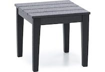 poly black end table   