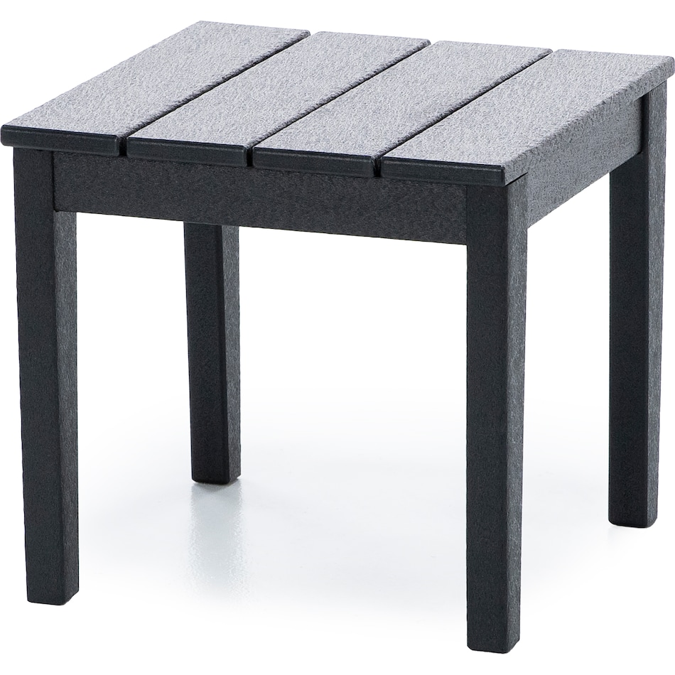 poly black end table   