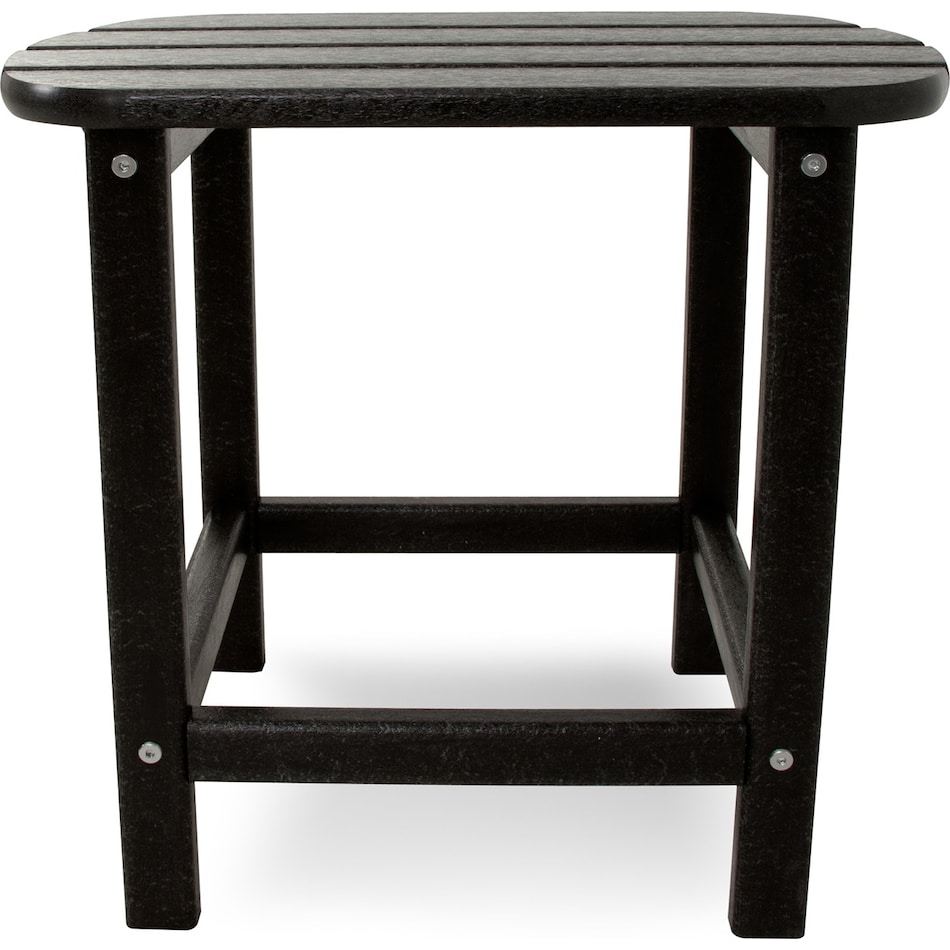 poly black end table   