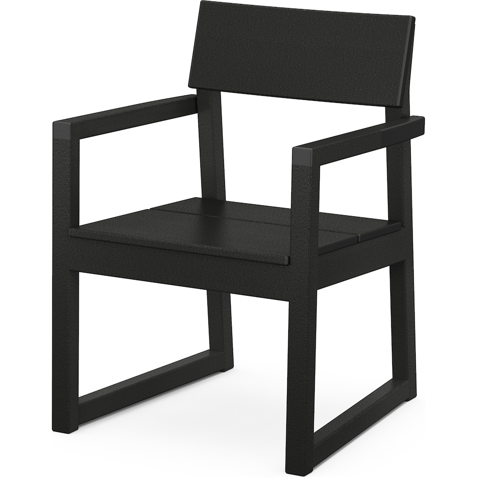 poly black standard height arm chair   