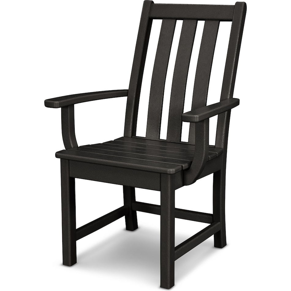 poly black standard height arm chair   