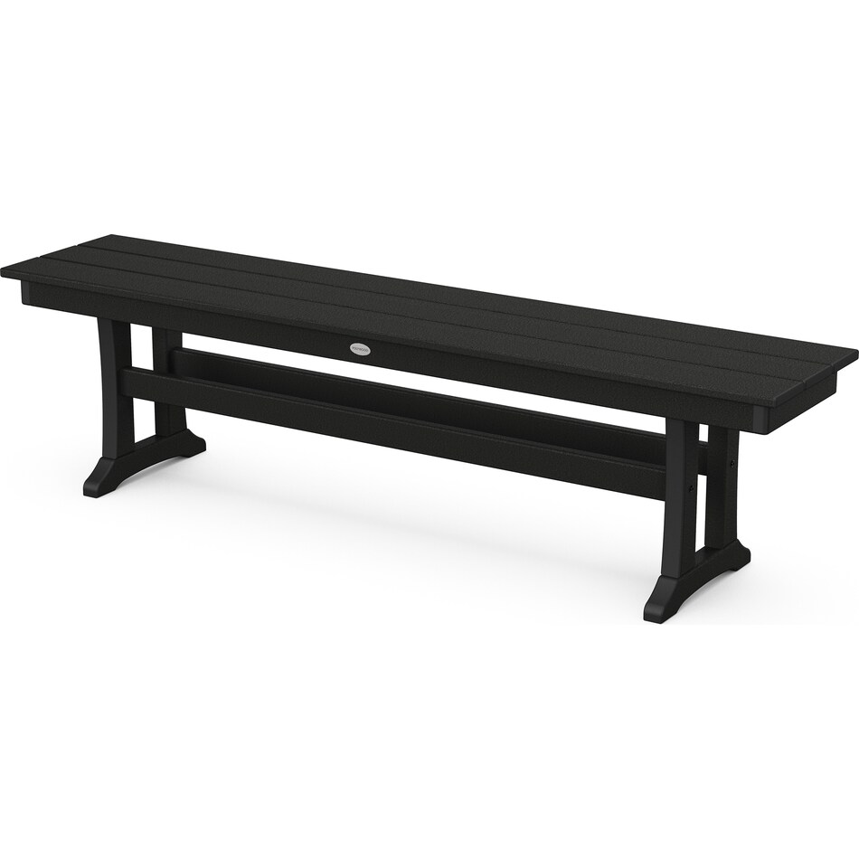 poly black standard height bench   