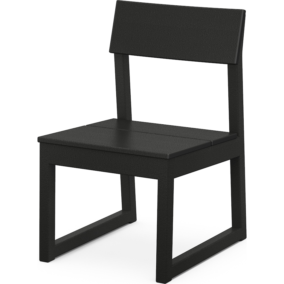 poly black standard height side chair   