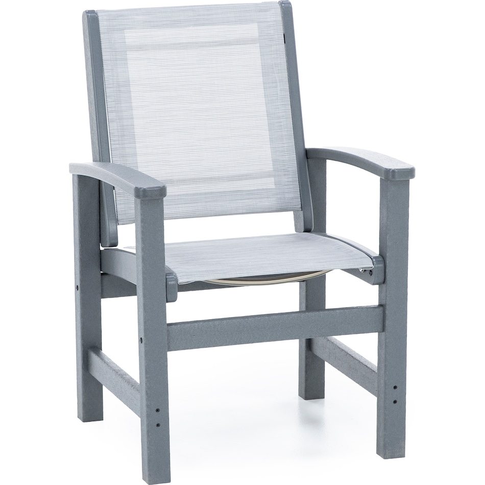 poly grey standard height arm chair   