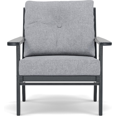 Lakeside Deep Seating Black Chair with Grey Mist Cushion