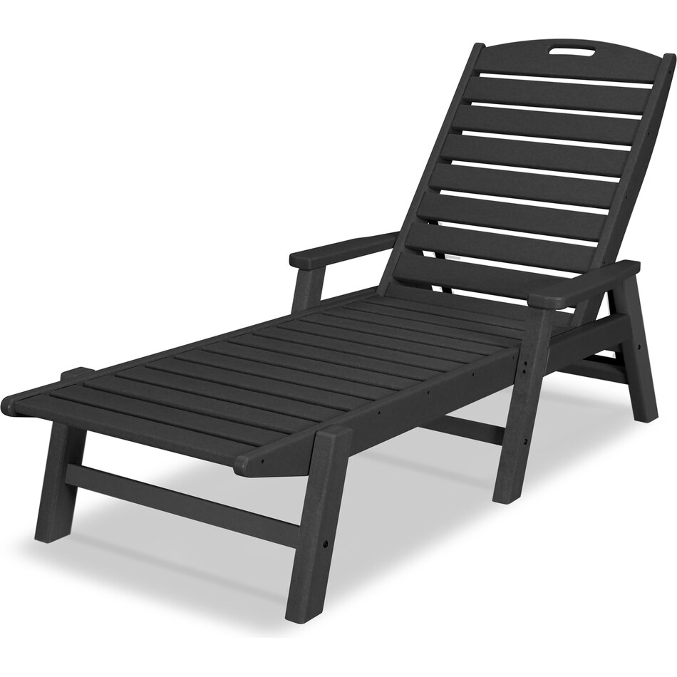 polywood inc black chaise   