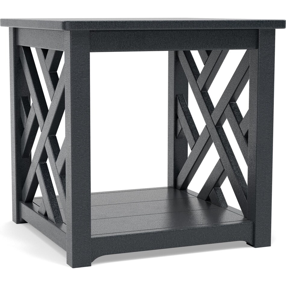 polywood inc black end table   