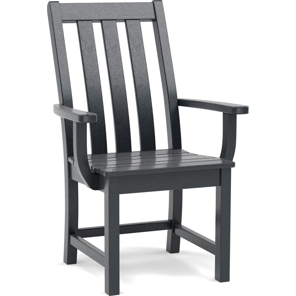 polywood inc black standard height arm chair   