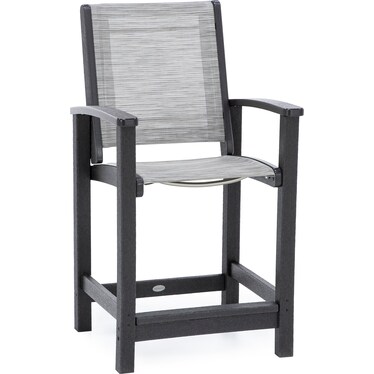 Coastal Sling Counter Height Chair in Vintage Coffee with Onyx Sling