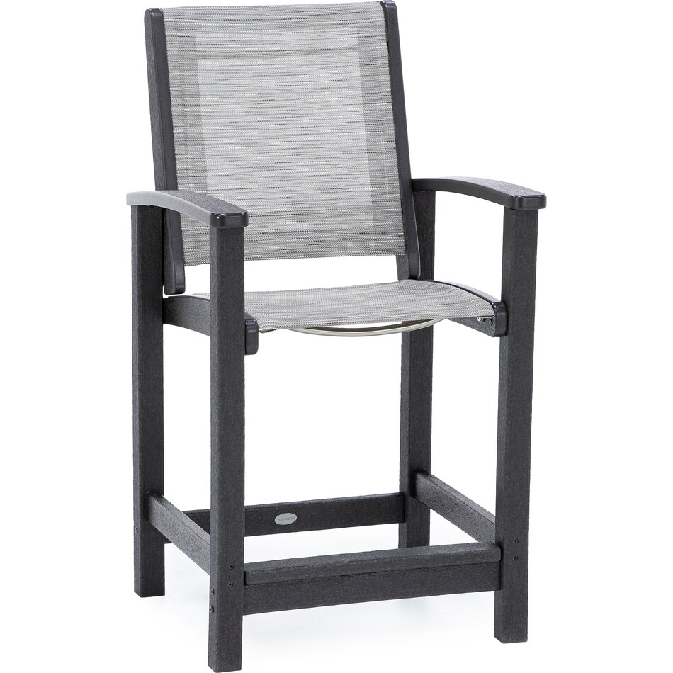 polywood inc brown counter height arm chair   