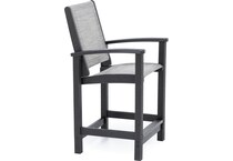polywood inc brown counter height arm chair   