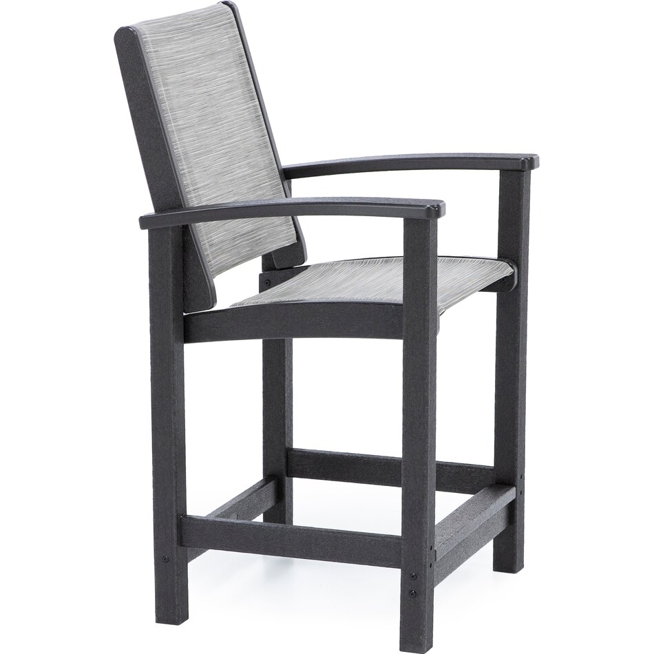 polywood inc brown counter height arm chair   