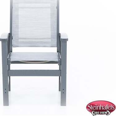 Coastal Dining Chair in Slate Grey with Metallic Sling